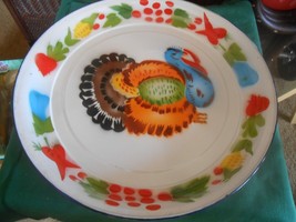 Great TURKEY design Enamel Steel TRAY  17.75&quot; - £21.83 GBP