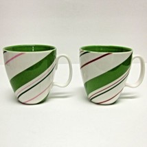 STARBUCKS COFFEE COMPANY LOT (2) 12 oz WHITE &quot;HOLIDAY 2007&quot; CUPS CANDY CANE - $33.17