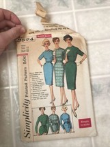 Vintage Simplicity 3574 Misses Size 12 One Piece Dress Pattern  - $10.63