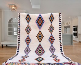 Morocco rug Area Azilal Handmade Carpet Oriental Colorful woolen Mustard Rug - £331.40 GBP