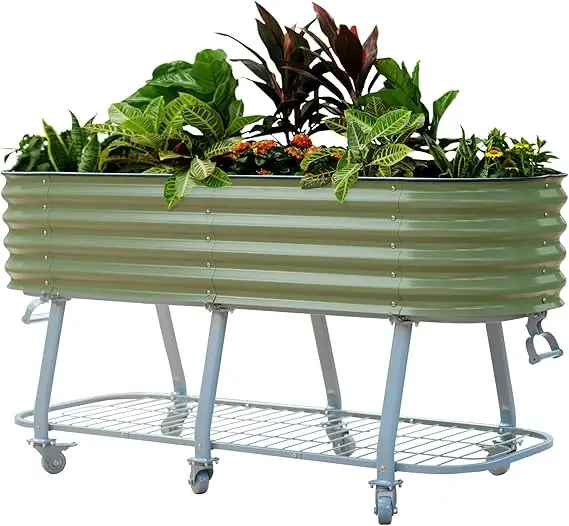 Vego garden 2 x 6 ft Raised Garden Bed with Legs and Wicking Cell Olive ... - $1,130.73 CAD