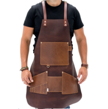 STG Premium Leather Apron for Cooking/Barber Uniform/Multipurpose Christmas - £120.59 GBP