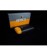 Black & Gold Leather  3 Cigar Case Holder in box - $90.25