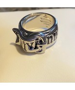 Vivienne Westwood silver and black enamel belt ring, medium - $60.78