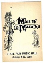 Man of La Mancha Program Jose Ferrer State Fair Music Hall 1968 Dallas T... - $14.83