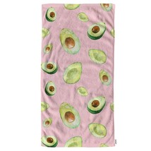 Avocado Hand Towels Cotton Washcloths,Fresh Organic Fruit Avocado On Pink Backgr - £18.15 GBP