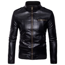 2022 spring and autumn new men s fashion casual pure color classic leather jacket men s thumb200