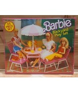 Vintage Barbie Backyard Patio Umbrella Picnic Playset #7750 1986 New SEALED - €119,38 EUR