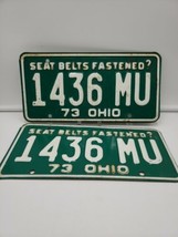 1973 License Plate Ohio Pair 1436 MU - $24.74