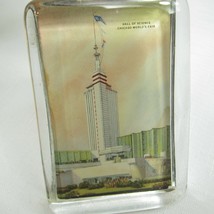1933-1934 Chicago Worlds Fair Souvenir Glass Paperweight Hall of Science... - $49.99