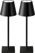 Kdg 2 Pack Cordless Table Lamp,Portable Led Desk Lamp, 5000Mah Battery, Black - £37.12 GBP