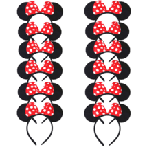 12 Pcs Minnie Mouse Ear Hair Bows Red  Pink Polka Dot Headbands for Girls - £9.39 GBP+