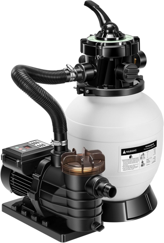 12 Inch Sand Filter Pump W/Timer, 2087 GPH Fits 7500 Gallons above Groun... - $315.33