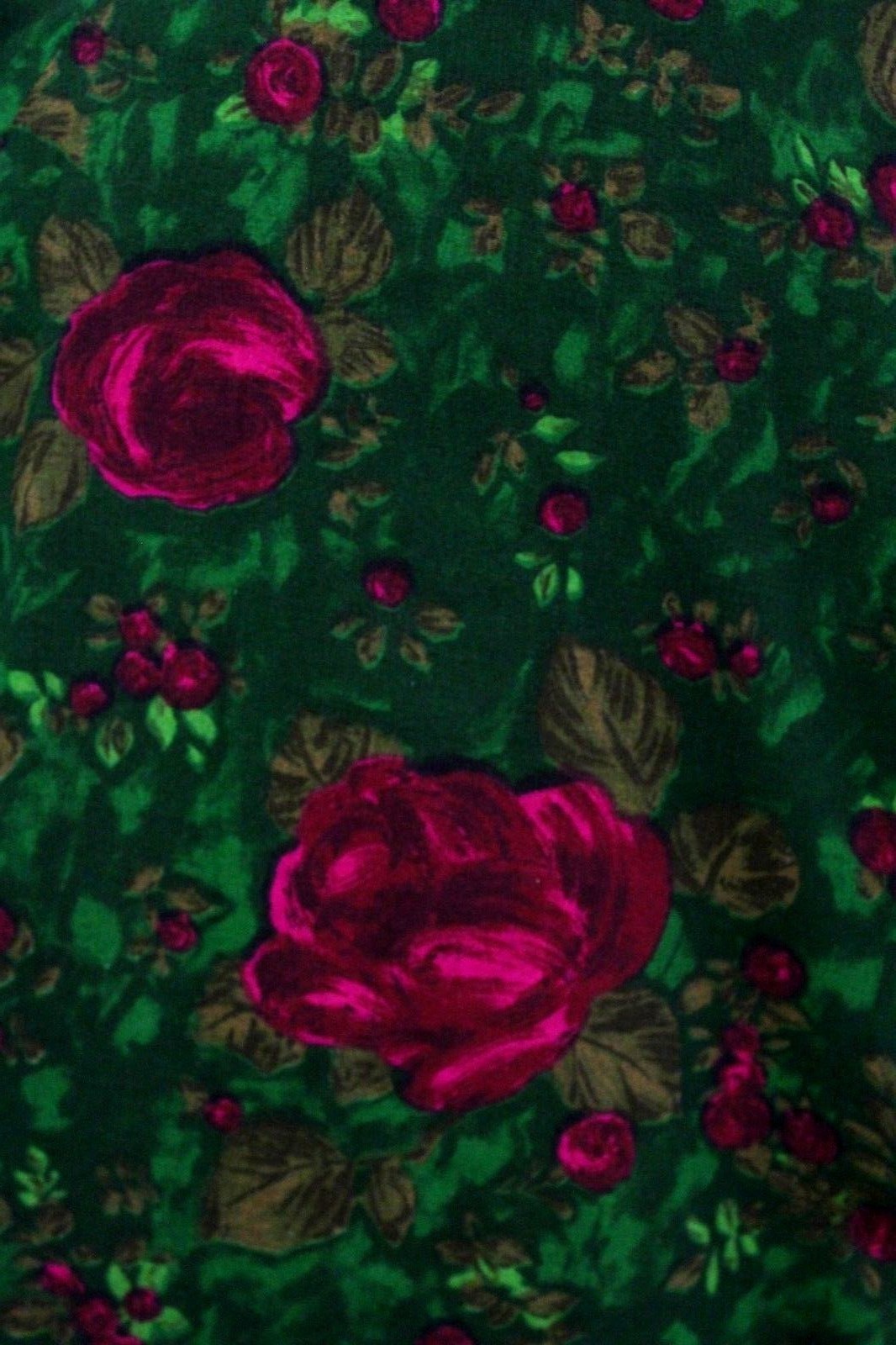 Vintage 1960s Zacari Sheath Dress Pink Green Floral Rose Print Cotton Sz M L Item image 5