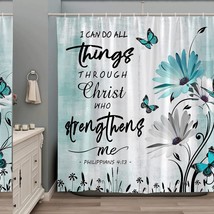 Rustic Daisy Floral Shower Curtain with Hooks - $46.52