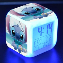 3 Inch Small Size Mini LED Anime Digital Alarm Clock 7 Colorful Light Bedroom De - £17.70 GBP