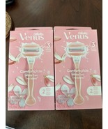 Lot of 2 - Gillette Venus 3 Blade Comfortglide White Tea 1 Handle 2 Cart... - $192.05 MXN