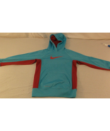 NIKE THERMA-FIT BLUE AND RED LIGHTWEIGHT GIRLS YOUTH HOODIE PULLOVER SWE... - $13.87