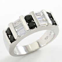 Black and White Sapphire Ring size 7 0.78ctw - £11.21 GBP