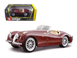 1951 Jaguar XK 120 Roadster Burgundy 1/24 Diecast Car Bburago - £27.43 GBP