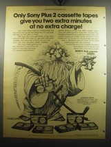1975 Sony Plus 2 Cassette Tapes Ad - Give You Two Extra Minutes - £14.76 GBP