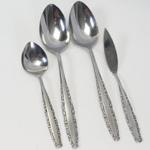 Oneida Northland Love Story Serving Spoons Sugar Spoon Butter Knife Lot of 4 - £19.04 GBP