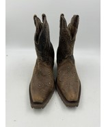 Womens Brown Studded Beaded Mid Leather Ariat Boots size 7 SAMPLE NOT FO... - $59.53