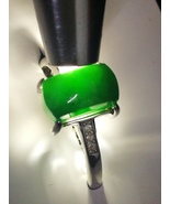 Icy Ice Black 100% Natural Burma Jadeite Jade Saddle Ring # Type A Jadei... - $22,249.23 MXN
