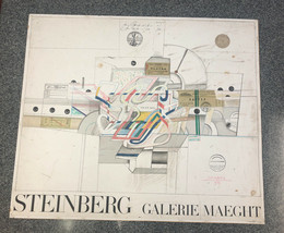 Steinberg 1970 Gallerie Maeght Poster Arte Paris 29”x24” Lithograph POOR... - £150.78 GBP