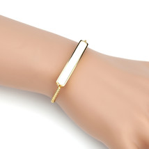 Gold Tone Bolo Bar Bracelet With White Inlay - $27.99