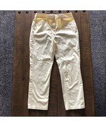 Lands&#39; End Women&#39;s Yellow Mid Rise Slim Leg Stretch Ankle Pants Size 8 - $18.70