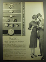 1957 Palladium Jewelry Ad - Lucien Piccard designs a sentimental group - £14.78 GBP