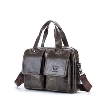 BULL CAPTAIN First-Synact Genuine Cowhide Leather Shoulder Messenger Bag For Men - £92.72 GBP