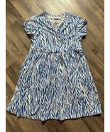 Diane Von Furstenburg x Target Girls Wrap Dress Sea Breeze Blue Zebra DV... - $19.24
