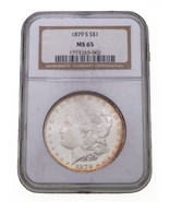1879-S $1 Morgan Dollar Graded By NGC As MS-65 Beautiful Toning Rim-
sho... - €247,37 EUR