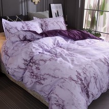 Queen Bedding Duvet Cover Set Grape Reversible Marble Luxury Microfiber Lightwei - £46.35 GBP