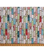 Cotton Bookmarks Reading Quotes Words Books Fabric Print by the Yard D38... - €12,98 EUR