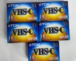 5-Pack TDK VHS-C 30 minute HG Ultimate Cassette Tape Blanks Camcorder Ne... - $14.90
