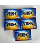5-Pack TDK VHS-C 30 minute HG Ultimate Cassette Tape Blanks Camcorder Ne... - £11.68 GBP