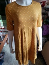 Old Navy Half Sleeve Yellow Mustard With White Polka Dots Dress Size M - £17.60 GBP