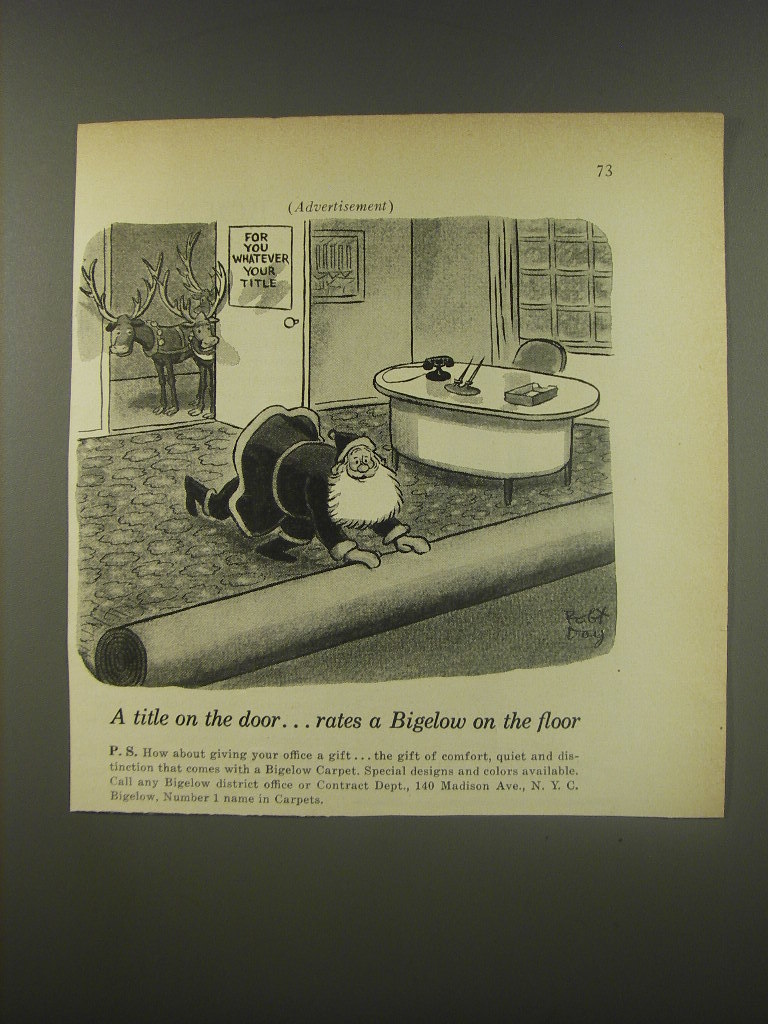 1956 Bigelow Carpet Advertisement - Cartoon by Robert Day - £14.50 GBP