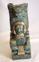 Aztec Mayan Mexico Crushed Malachite Stone Resin Gold Trim Statue Figurine - $1,281.03 MXN