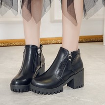 New Women Heel Ankle Boots Woman Shoes Designer Chelsea Boots Female Platform Bo - £41.20 GBP