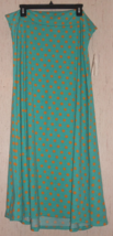 Nwt Womens Lu La Roe Sea Green W/ Maize Polka Dots Pull On Knit Maxi Skirt Sz 3XL - £25.71 GBP