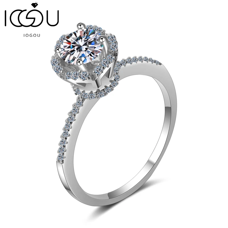 For Women 925 Sterling Silver D-Color Moissanite Ring 6.0mm(0.8ct ) Classic Enga - $70.43