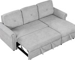 Merax 83&quot; L Shaped Sectional Couch Sleeper Sofa Bed with Storage Chaise ... - £940.38 GBP