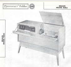 1957 BRAUN MM3 Console Record Player AM FM Receiver Photofact MANUAL Sho... - $10.88