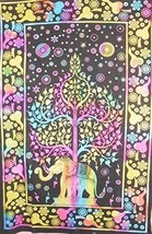 Traditional Jaipur Tree of Life with Elephant Good Luck Indian Tapestry, Wall Ha - £19.04 GBP