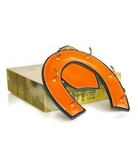 Horse shoe key holder in orange leather vtg equestrian decor horse gift ... - $31.73 CAD