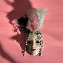 1996 Fancy Faces Signed Ceramic Hand Painted Mini Mask 4”x3” Mardi Gras ... - $32.73